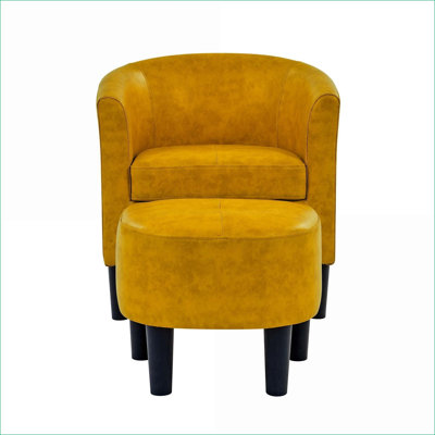 Fauteuil d'appoint en similicuir en polyuréthane avec repose-pieds, siège rembourré pour adultes, plusieurs options de couleurs