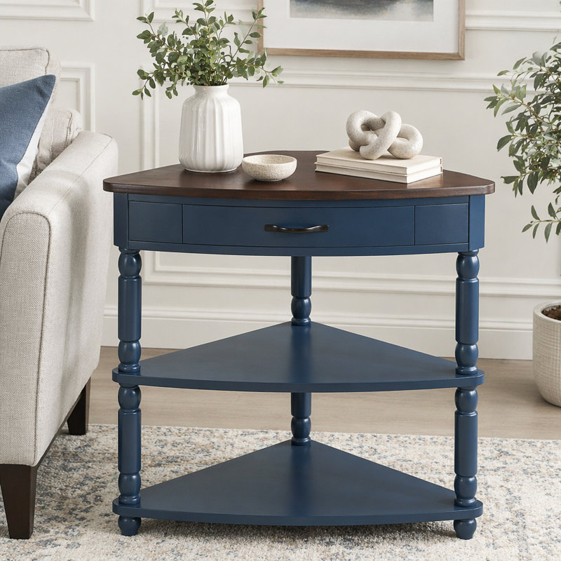 Petite table de coin 33,8 po, Navy Blue