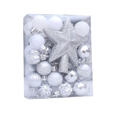 36pcs Christmas Decoration Color Balls Gift Box Set Creatives Color Painting Christmas Balls Party Christmas Tree Hanging Balls Pendant
