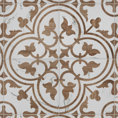 Llama Arte Loire 10" x 10" Porcelain Patterned Wall & Floor Tile