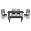 Table de salle à manger en bois rustique pour 6 personnes, gris, avec banc robuste et résilient - look élégant 6 po gris fiable