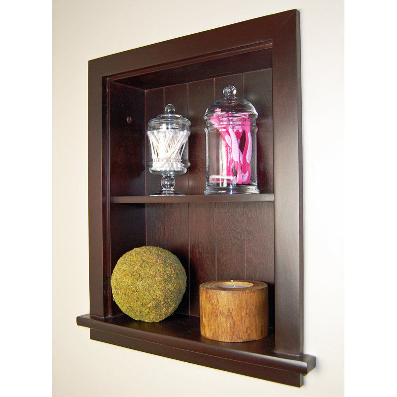 Aiden Recessed Wall Niche by Fox Hollow Furnishings, Dark Brown