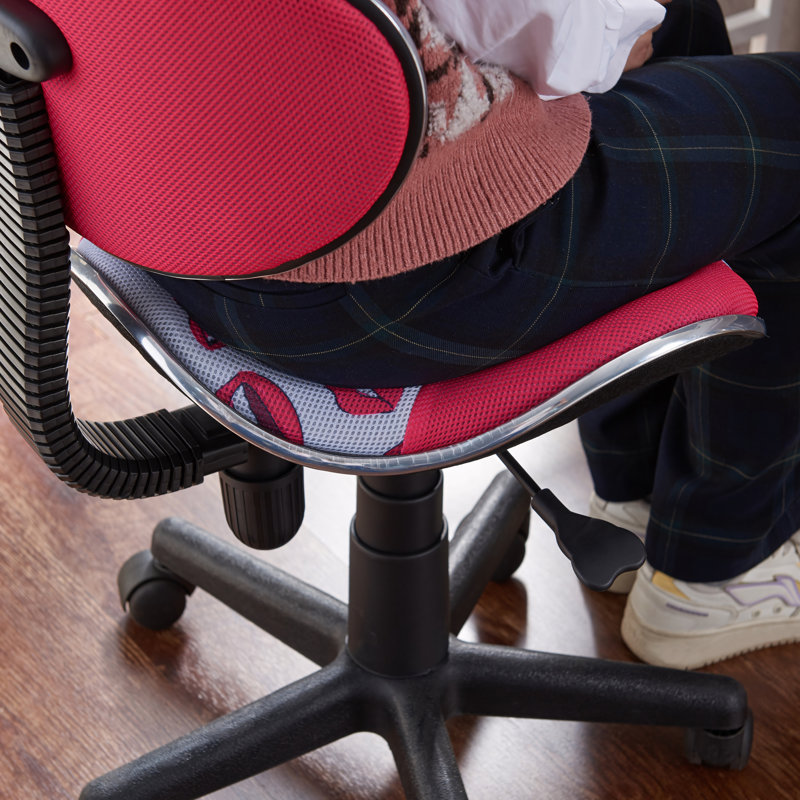 Aldous 360° Swivel Writing Office Task Chair with Mesh Back and Adjustable Height, Pink Lip