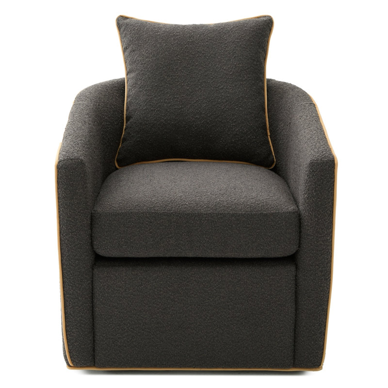 Fauteuil demi-tonneau Aveline, Gris foncé