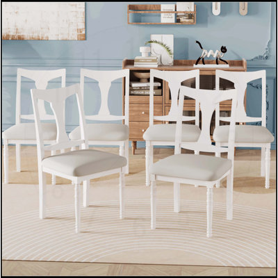 Ensemble de 6 chaises de salle à manger rembourrées, sans accoudoirs avec pieds en bois massif pour plus de confort et de durabilité dans n'importe quelle pièce