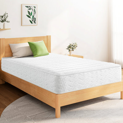 Matelas pleine grandeur de taille moyenne de 8 po, ressorts à deux bords, confort et respirabilité, convient aux cadres de plateforme renforcés, lits muraux