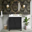Ensemble de meuble-lavabo simple 30 po avec plateau en chêne noir Luka-117807153-117807154