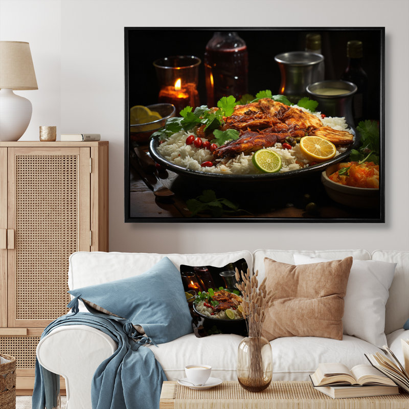 Cuban Cuisine Brown II, reproduction d'art sur toile, H 30 po x l 40 po x P 1,5 po, Cadre flottant noir