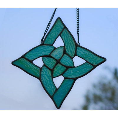 Ornement suspendu pour fenêtre en verre coloré Celtic Trinity Knot