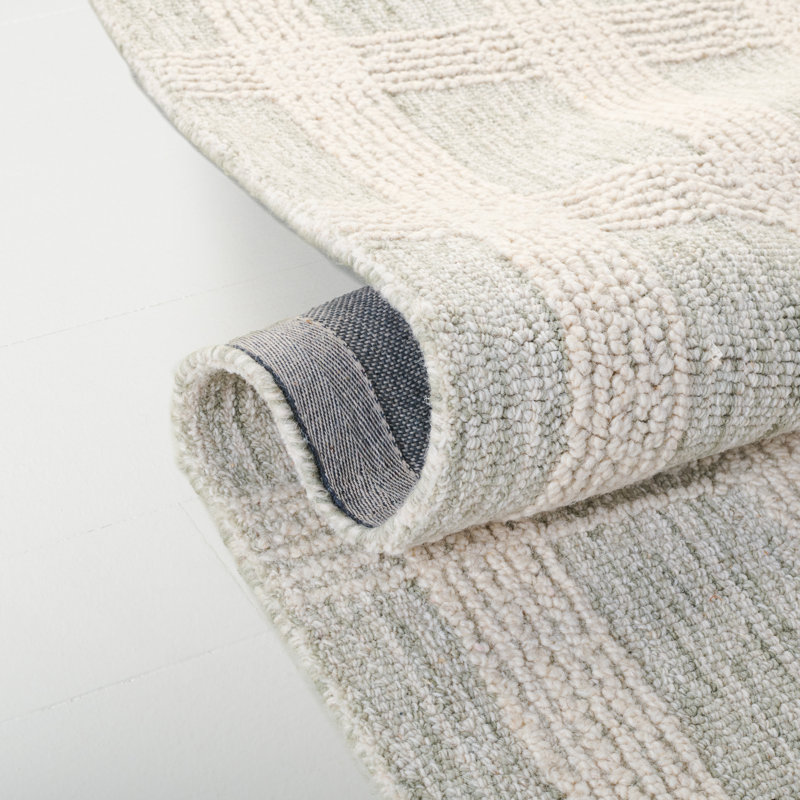 Larl 6931 touffeté à la main 85% laine; Tapis géométrique 15% coton, Rectangulaire 8 pi x 10 pi