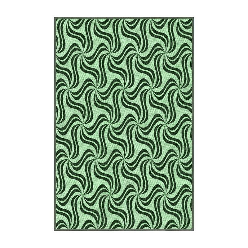 Tapis 100% à motifs lavables à la machine 2989_PAT3327_GRN, Rectangle de 2 pi x 3 pi