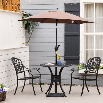Table de salle à manger de patio 30 po avec trou pour parasol Outsunny
