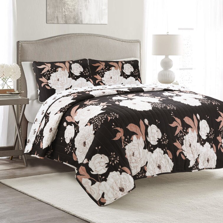 Darwyn Black & White Floral Comforter Set