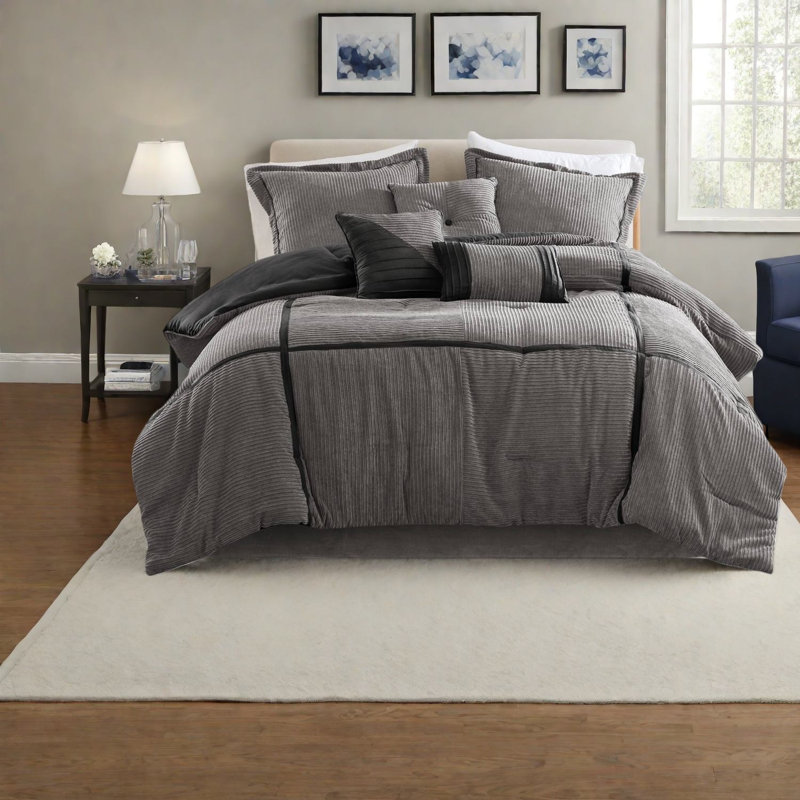 Cozy 7 Piece Bedding Sets, Polyester King Modern Farmhouse Home