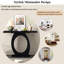 Console en forme d'œuf, style moderne. Noir + maison. 40,47 po Profondeur: 15,26 po de largeur, 33,37 po de hauteur. Stable et polyvalente pour la table de chambre à coucher. , D, W, H. Stabilité supérieure renforcée-125739784