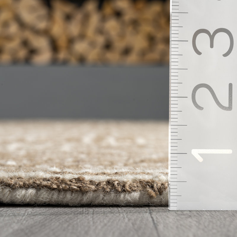 Natural Honey and Alabaster Wool Rectangular 10' x 14' Rug