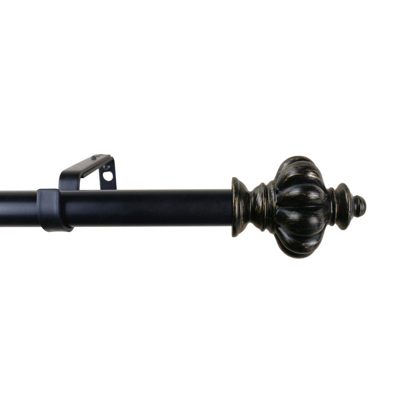 Tringle à rideaux simple ajustable Coldiron, 84 po à L 120 po, Cottage