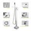 Robinet de baignoire autoportant Robinet de baignoire autoportant Chrome poli à fixation au sol Robinet de baignoire autoportant à cascade Robinet de douche en laiton à haut débit avec douchette-122121274