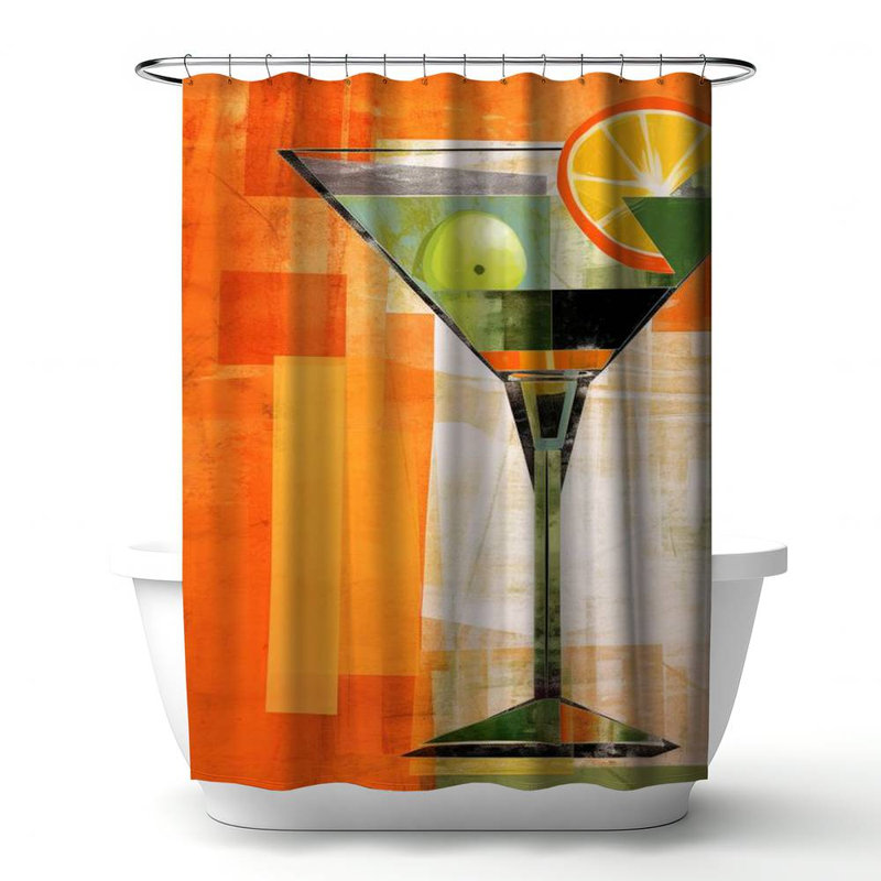 Shower Curtain GA135 – Polyester Shower Curtain, Dye Sublimation Print, 71" W × 74" L