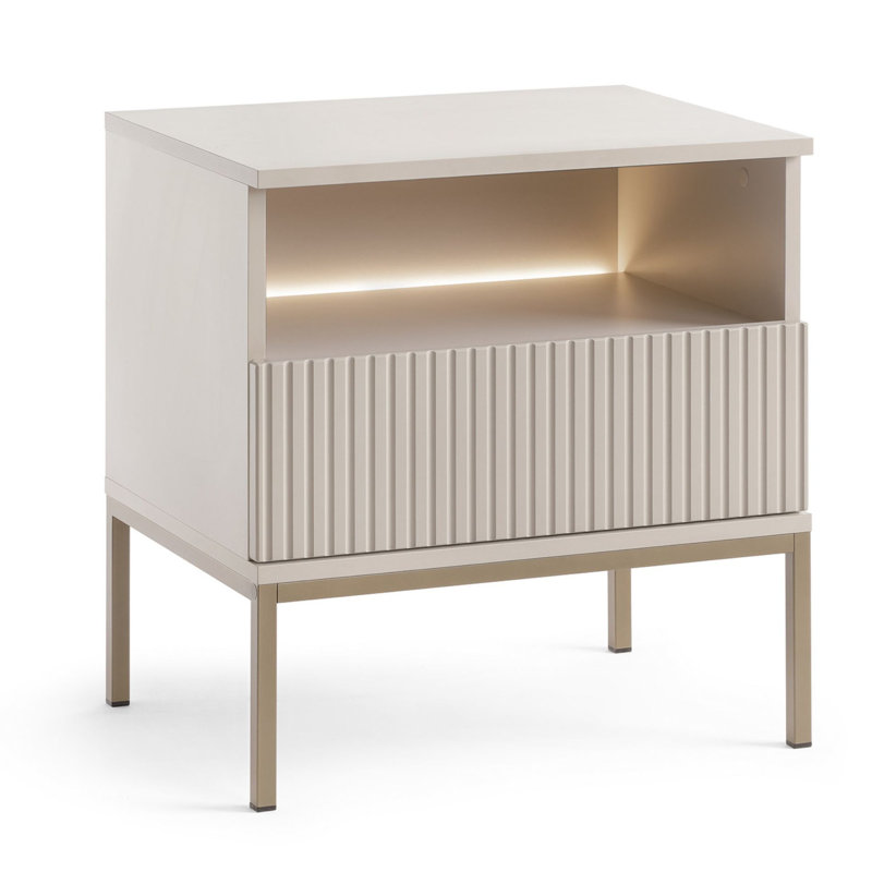 53.6cm W Manufactured Wood Bedside Table