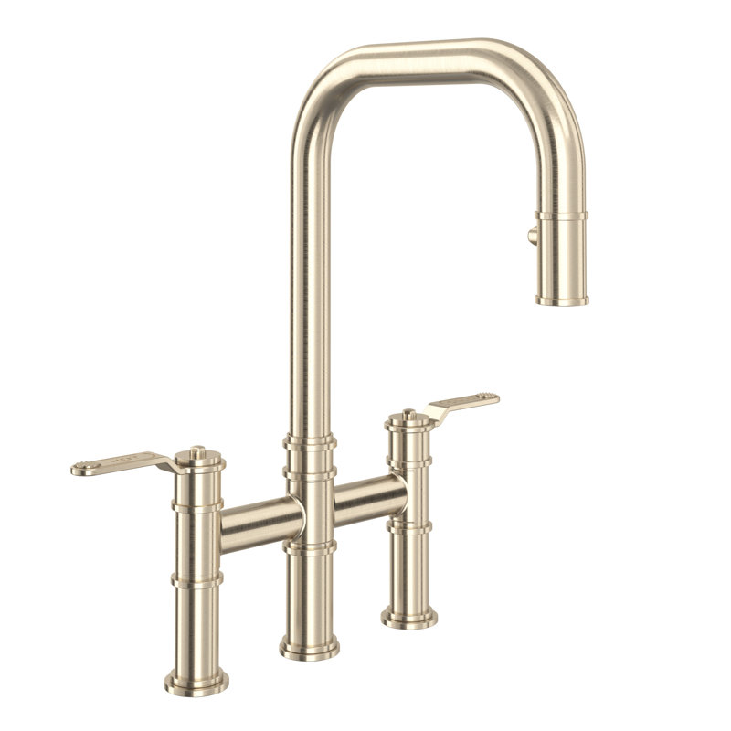 Armstrong™ Pull-Down Bridge Kitchen Faucet, Satin Nickel