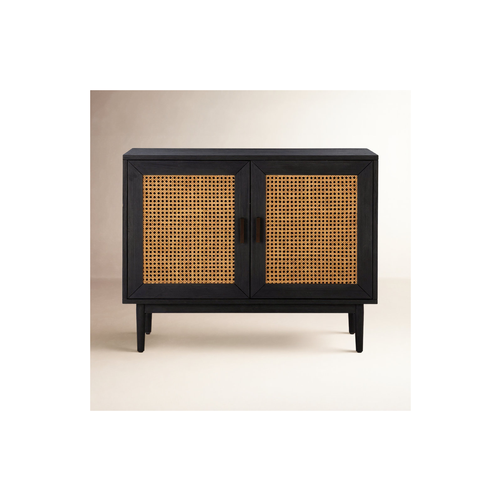 Genie Solid Wood Storage Cabinet, Black