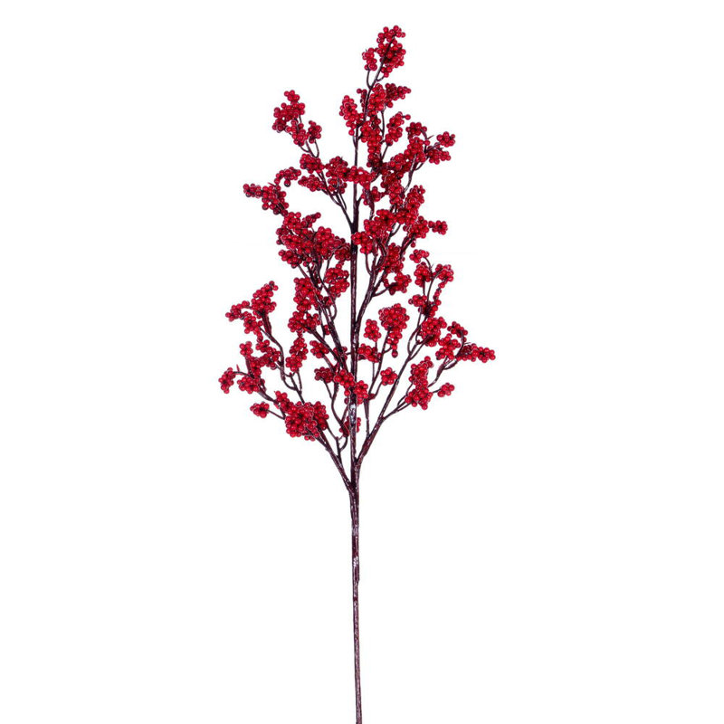 24" Red Petite Cluster Berry Spray. Each bag contains three sprays.