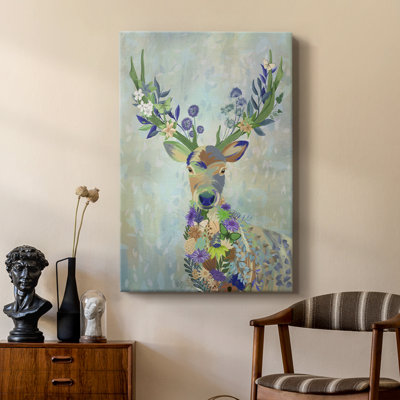 Fantastic Florals Deer, Portrait - galerie Cavas sur mesure