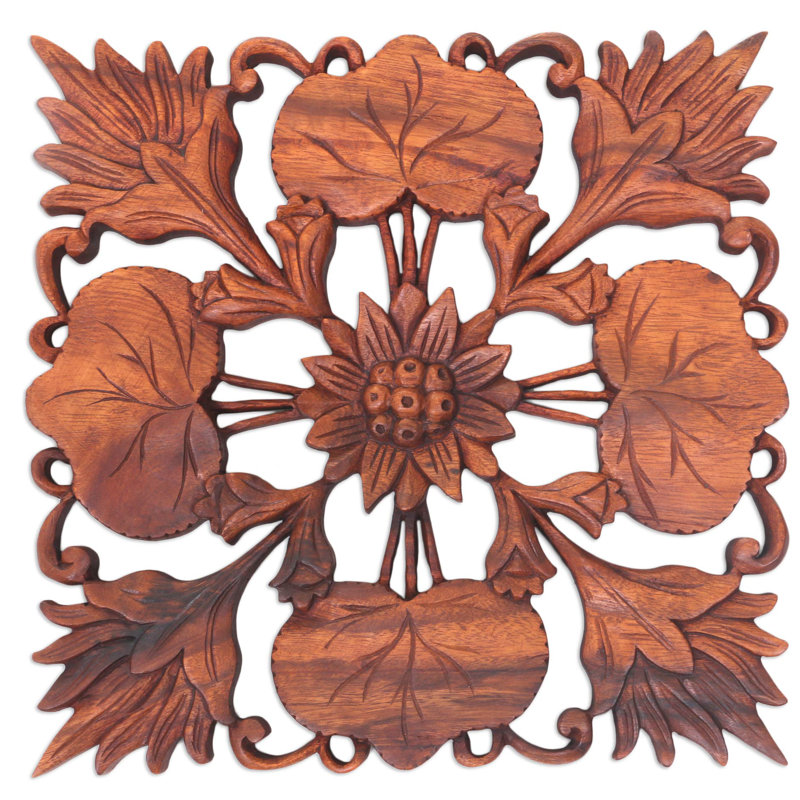 Handmade Boho Plants & Flowers Wall Decor on Solid Wood