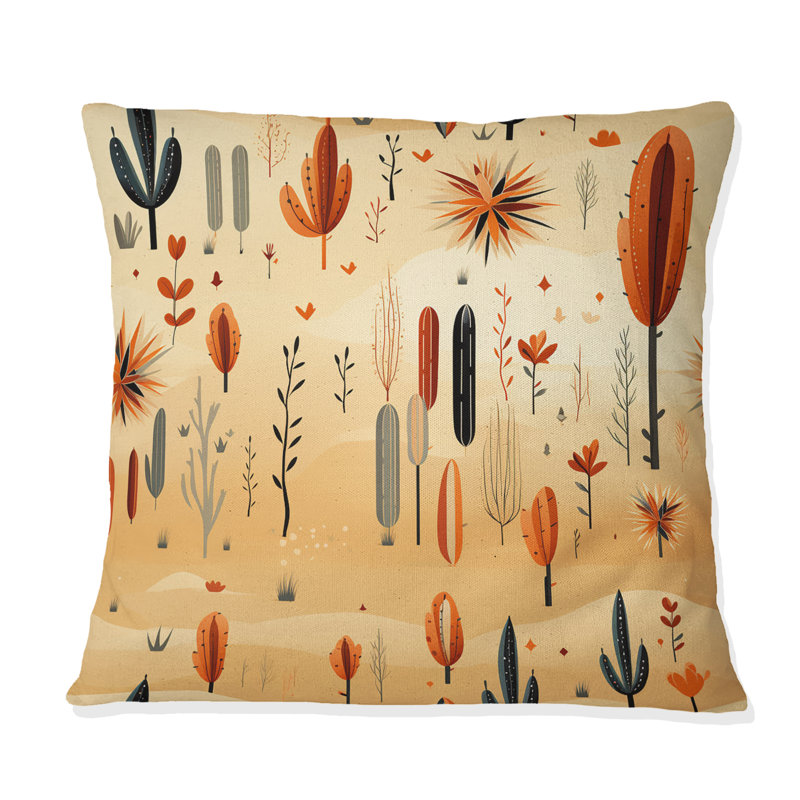 Coussin Cactus Desert Dreams - motif floral I - imprimé floral, H 18 po x l 18 po
