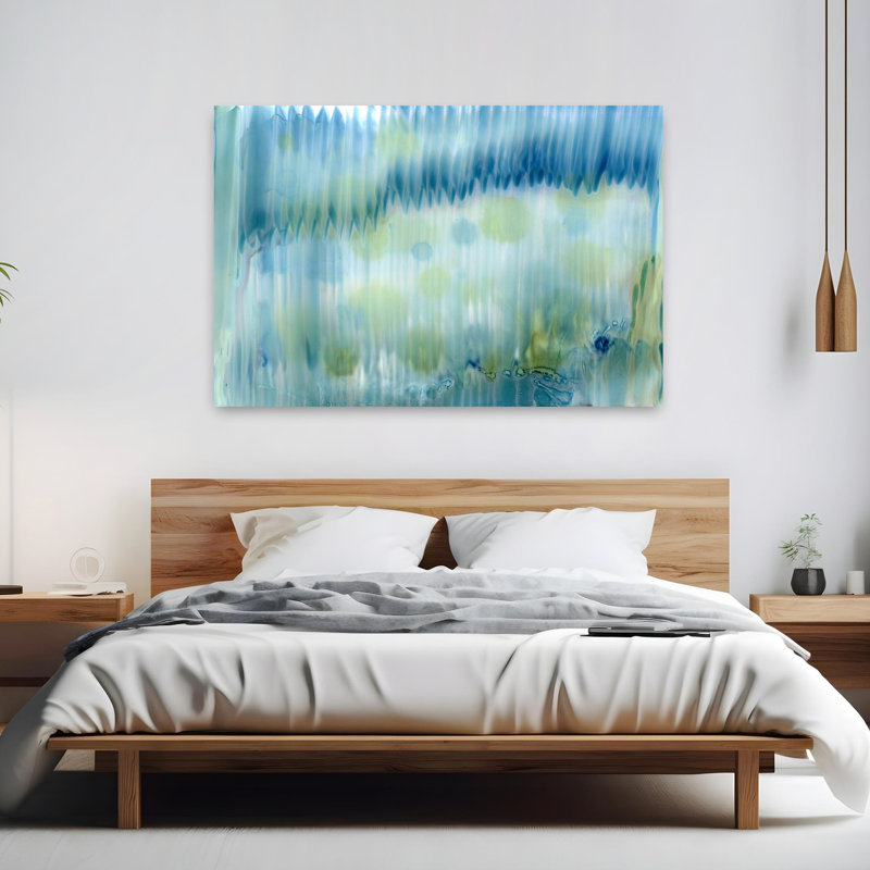 Art contemporain, art côtier abstrait serein, H 40 po x l 60 po