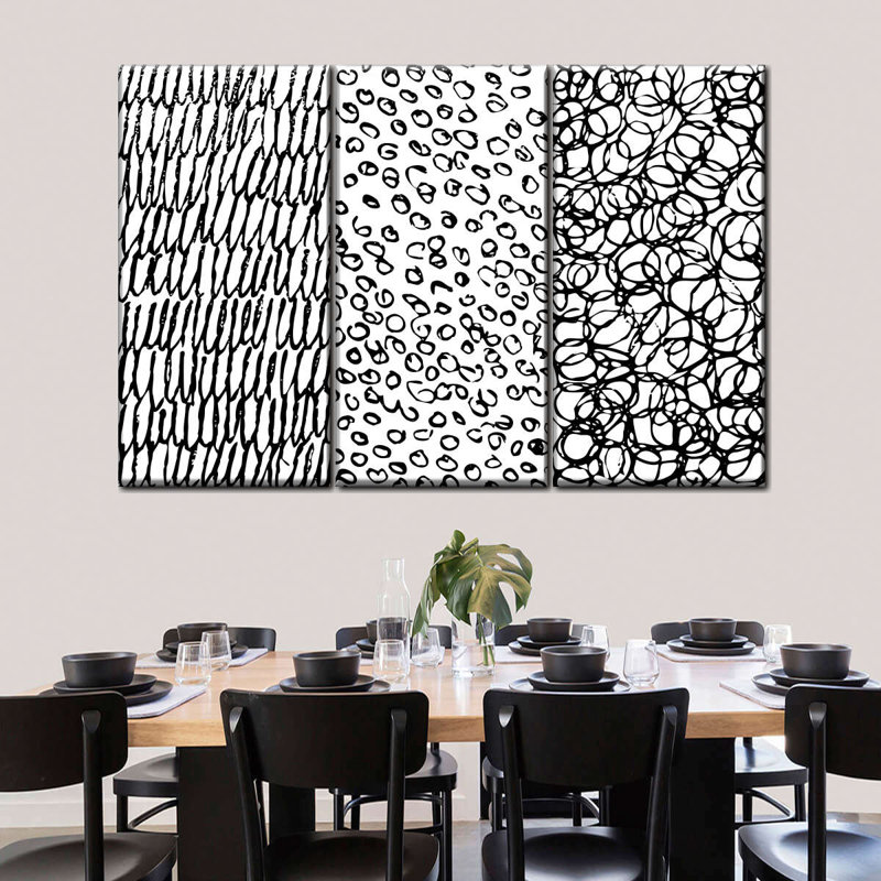 Patterned Simple Abstract Multi Piece Canvas Print, 38" H x 24" W x 1.25" D