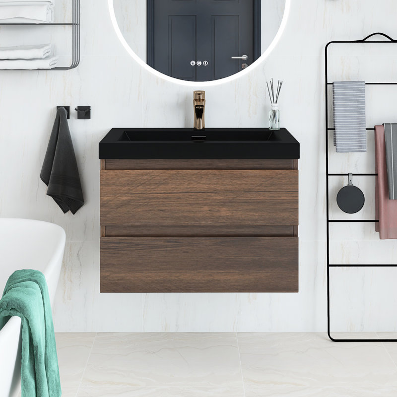 Meuble-lavabo mural simple avec comptoir Frediana