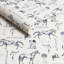 Joules Sketched Equestrian Print Cream/Blue Animal 10m x 52cm Matte Wallpaper Roll