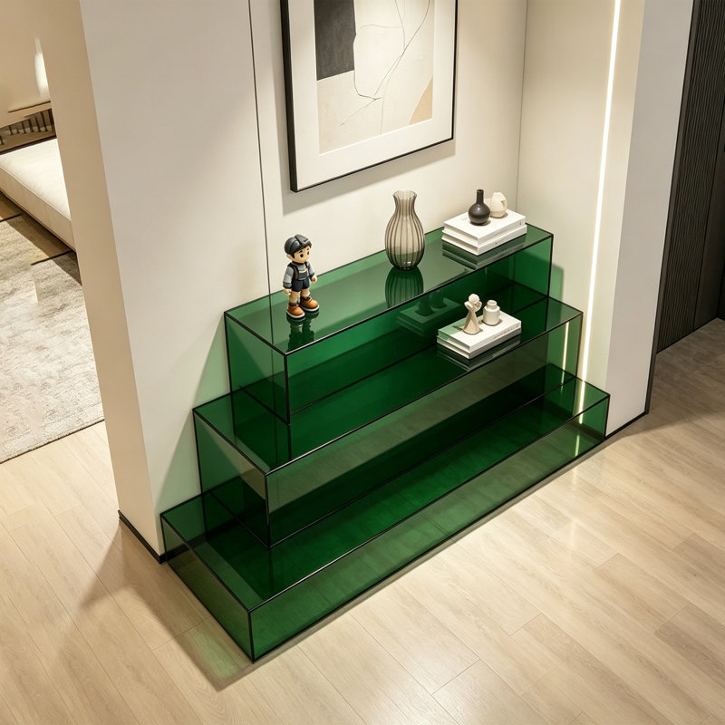 Console moderne en acrylique, H 27,56 po x l 47,24 po x P 13,78 po