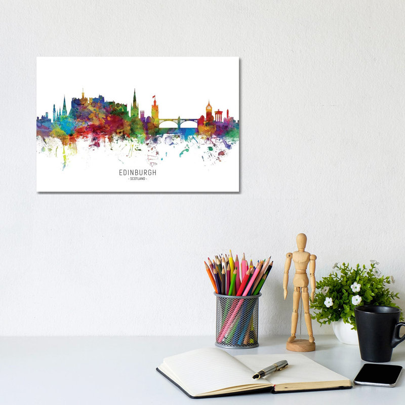 Edinburgh Scotland Skyline by Michael Tompsett - Wrapped Canvas Print, 30.48 cm H x 45.72 cm W
