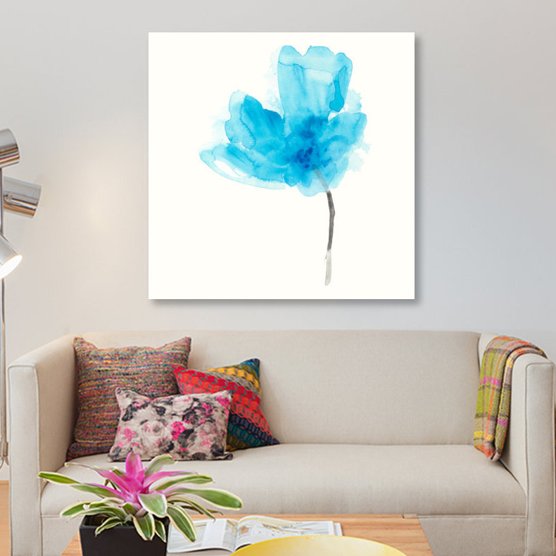 « expressif fleuris v », impression sur toile, H 18 po x l 18 po x P 1,5 po, Pas de tapis, Toile tendue