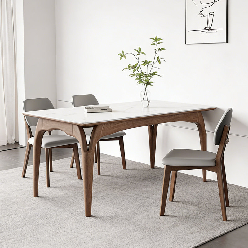 Table de salle à manger moderne et minimaliste, H 29,53 po x l 62,99 po x P 31,5 po, 5 pièces: table, 4 chaises