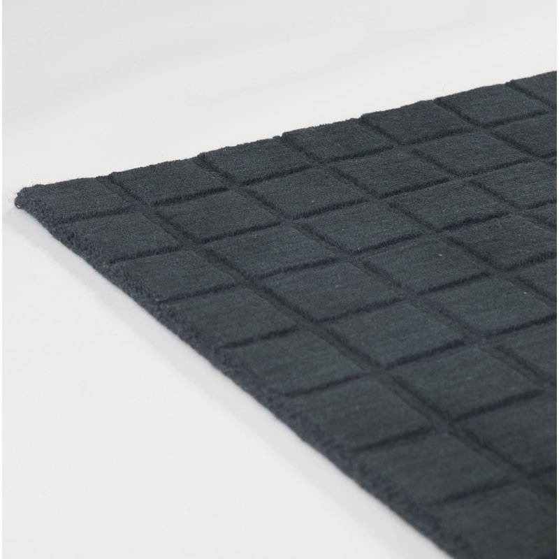 Meile Contour Hand Loomed Wool Geometric Navy Area Rug, Rectangle 6' x 9'