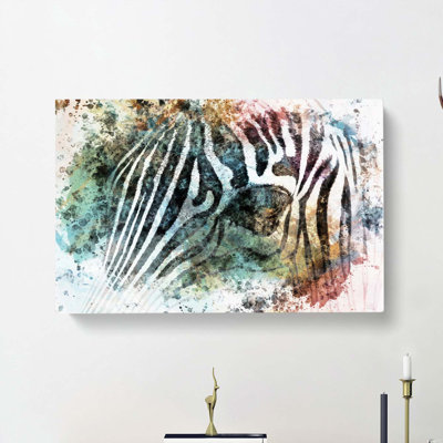 Portrait Of A Zebra In Abstract - Wrapped Canvas