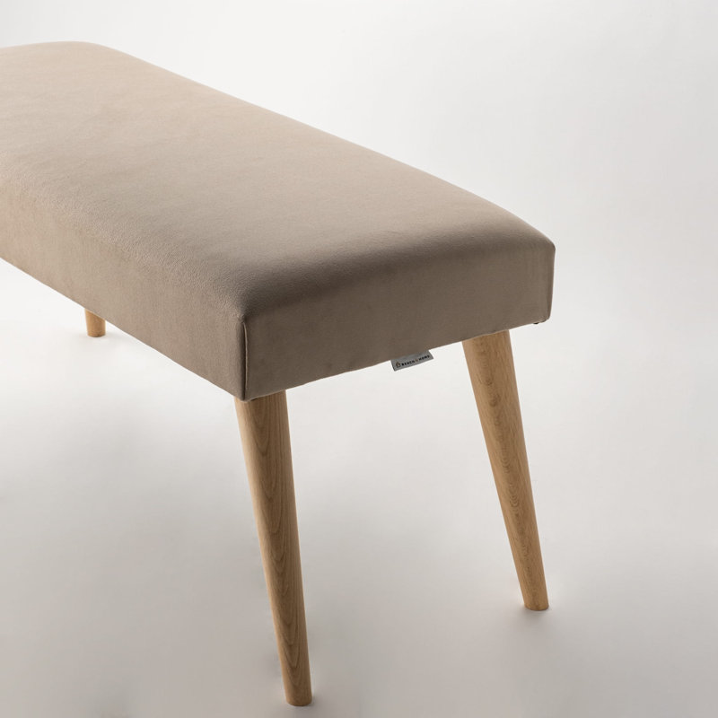 Sigourney Fabric Upholstered Bench, 40cm H x 150cm W x 40cm D, Latte