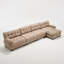 Canapé modulaire modulaire avec nuage, canapé modulaire en forme de L pour le salon, canapé modulaire à assise profonde avec accoudoirs ronds, 6 coussins, canapé moderne en flanelle à 4 places pour la chambre à coucher-132237796-132237798