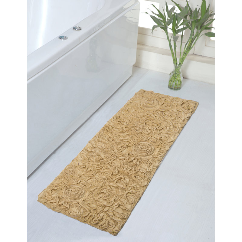 Skak Cotton Bath Rug, 21" W x 54" L, Yellow