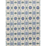 Josephine Geometric Area Rug in Blue/Ivory/Green