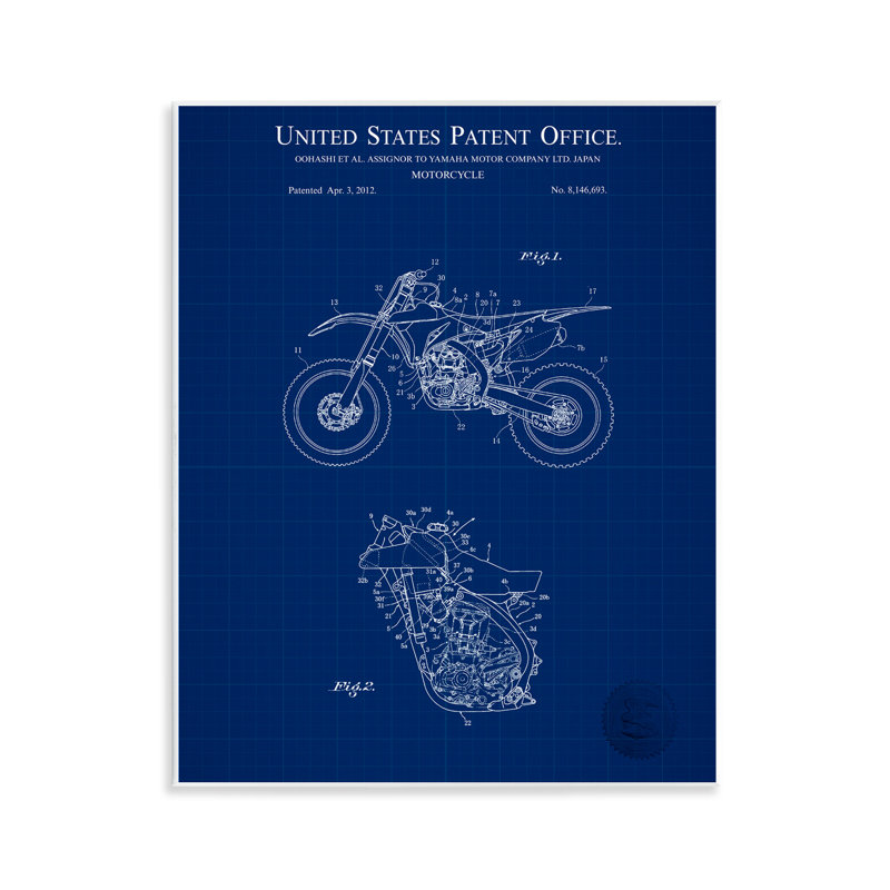 "Blue Moto Blueprint", art mural par Karl Hronek