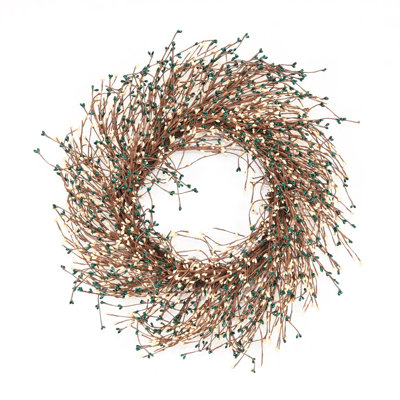 24" Handcrafted Twig, Berry Thanksgiving Wreath