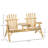 2 Natural Wood Chair With Table, Outdoor Patio Fire Pit For Deck, Porch, Backyard, Rustic Style Wooden Texture