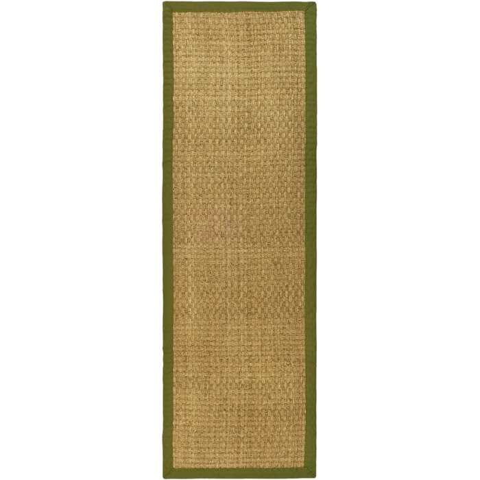 Auckland Bamboo Slat/Seagrass Natural/Olive Area Rug