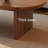47"modern Oval Coffee Table, Low Profile Wood Coffee Table With Thick Pedestal Base, Mdf With Wood Veneer, Rounded Edge Design, Easy Assembly Center Table For Living Room