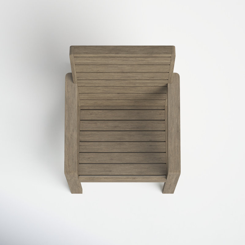 Gray Acacia Wood Outdoor Lounge Chair with Arms